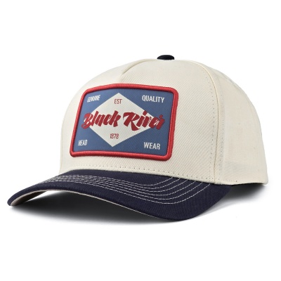 Kappe - Black River Atlanta Cotton Snapback (cremefarben/Marineblau)