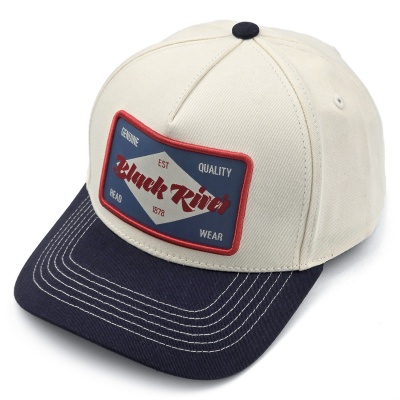 Kappe - Black River Atlanta Cotton Snapback (cremefarben/Marineblau)