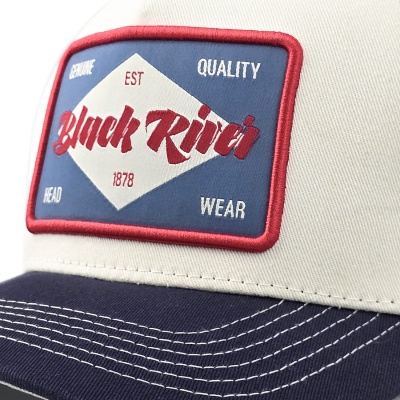 Kappe - Black River Atlanta Cotton Snapback (cremefarben/Marineblau)