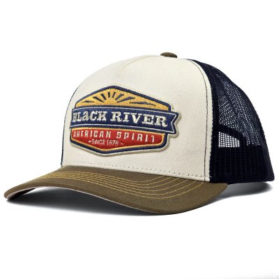 Kappe - Black River Beacon Trucker (cremeweiß/blau/grün)