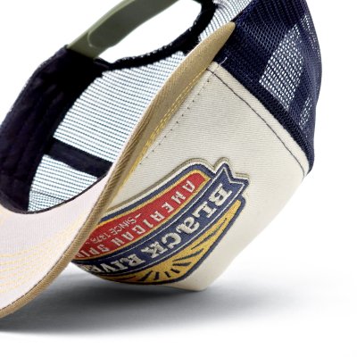 Kappe - Black River Beacon Trucker (cremeweiß/blau/grün)