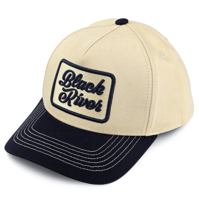 Kappe - Black River Denver Cotton Snapback (creme/marineblau)