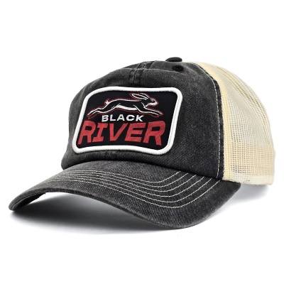 Kappe - Black River Hare Washed Trucker (schwarz/creme)