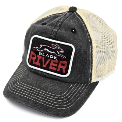 Kappe - Black River Hare Washed Trucker (schwarz/creme)