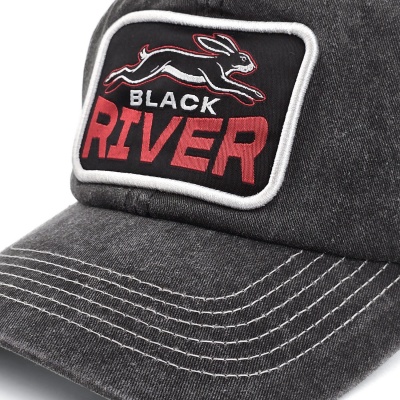 Kappe - Black River Hare Washed Trucker (schwarz/creme)