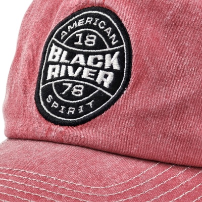 Kappe - Black River Knoxville Washed Trucker (rot/cremefarben)