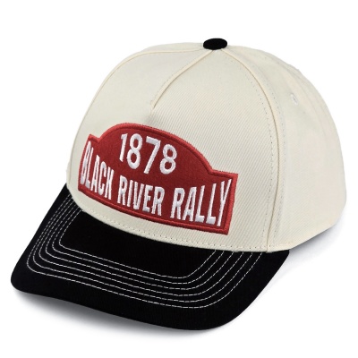 Kappe - Black River Louisville Cotton Snapback (Offwhite/Schwarz)