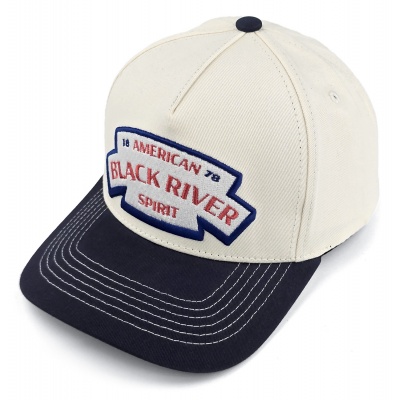 Kappe - Black River Nashville Cotton Snapback (cremefarben/Marineblau)