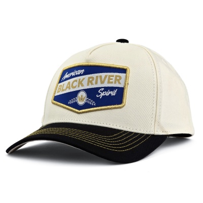 Kappe - Black River Omaha Cotton Snapback (Offwhite/Schwarz)