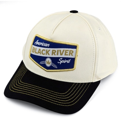 Kappe - Black River Omaha Cotton Snapback (Offwhite/Schwarz)