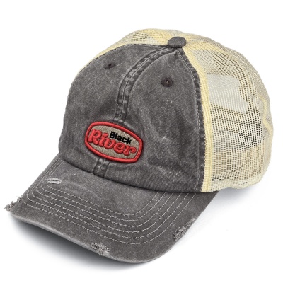 Kappe - Black River Portland Washed Trucker (schwarz/creme)