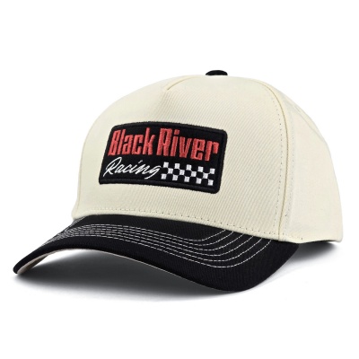 Kappe - Black River Racing Cotton Snapback (Offwhite/Schwarz)