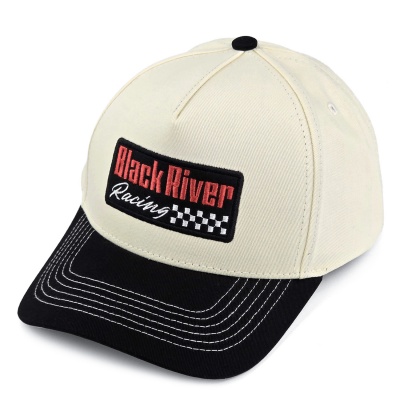 Kappe - Black River Racing Cotton Snapback (Offwhite/Schwarz)