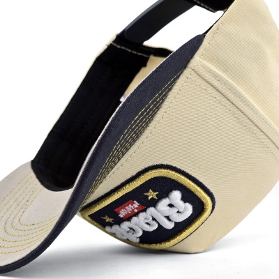Kappe - Black River Reno Cotton Snapback (creme/marineblau)
