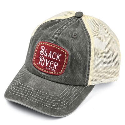 Kappe - Black River Spokane Washed Trucker (Olivgrün/creme)