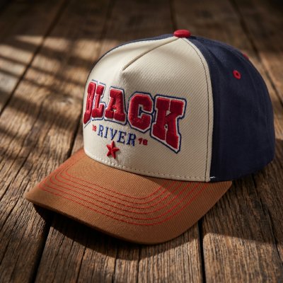 Kappe - Black River Texas Trucker (cremefarben/marineblau/braun)