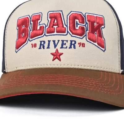 Kappe - Black River Texas Trucker (cremefarben/marineblau/braun)