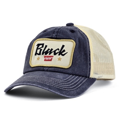 Kappe - Black River Toledo Washed Trucker (marineblau/creme)