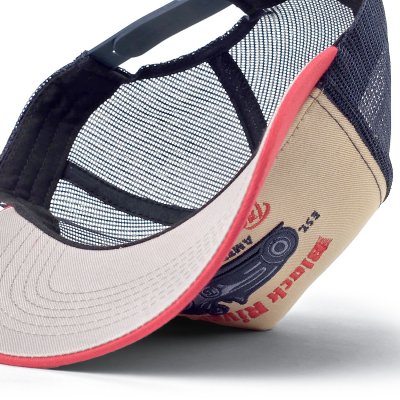 Kappe - Black River Tradition Of Speed Trucker (beige/marineblau/rot)