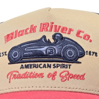 Kappe - Black River Tradition Of Speed Trucker (beige/marineblau/rot)