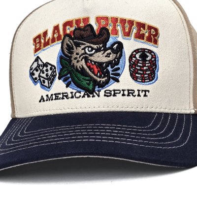 Kappe - Black River Gambler Trucker (cremeweiß/beige/marineblau)