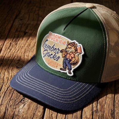 Kappe - Black River Fox Trucker (grün/beige/blau)