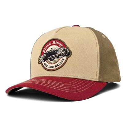 Kappe - Black River Rebel Trucker (beige/grün/rot)