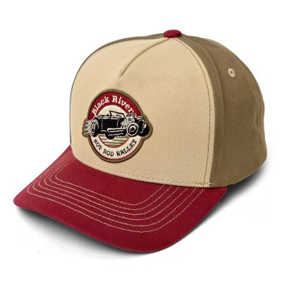 Kappe - Black River Rebel Trucker (beige/grün/rot)
