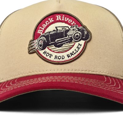 Kappe - Black River Rebel Trucker (beige/grün/rot)