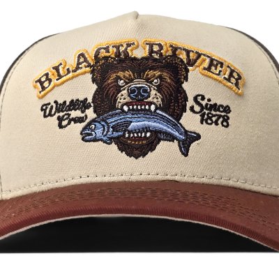 Kappe - Black River Wildlife Crew Trucker (beige/grün/braun)
