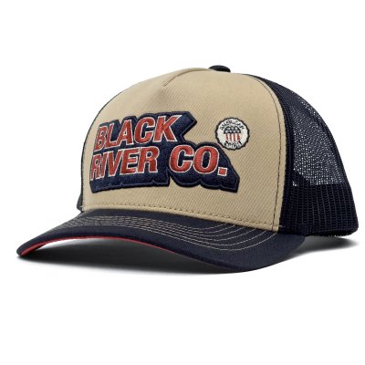 Kappe - Black River Heritage Trucker (beige/marineblau)