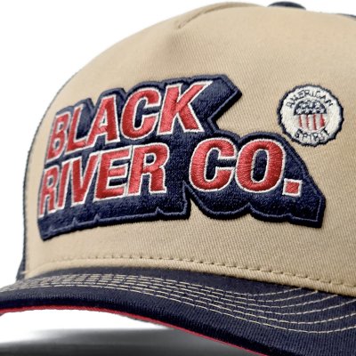 Kappe - Black River Heritage Trucker (beige/marineblau)