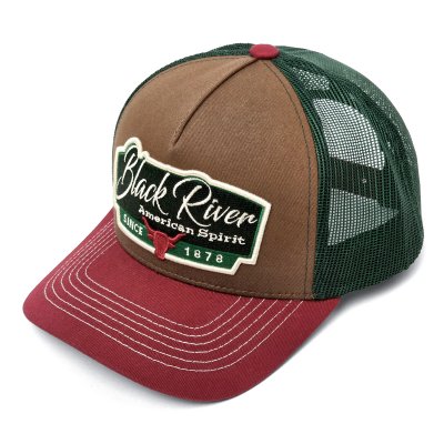 Kappe - Black River Outlaw Trucker (braun/grün/rot)