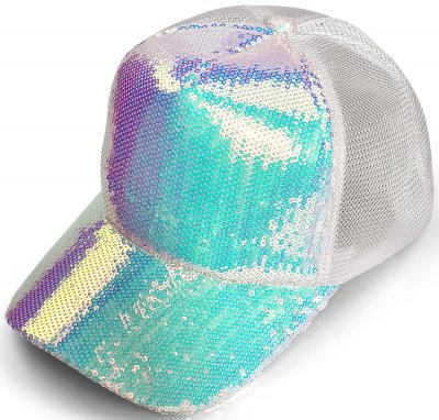 Kappe - Gårda Sequin Trucker (weiß)