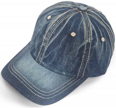 Kappe - Gårda Distressed Denim Baseball Cap (blau)