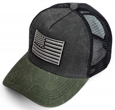 Kappe - Gårda Flag Denim Trucker Cap (schwarz/grün)
