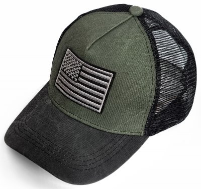 Kappe - Gårda Flag Denim Trucker Cap (grün/schwarz)
