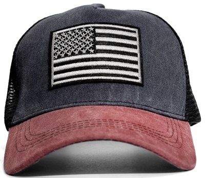 Kappe - Gårda Flag Denim Trucker Cap (blau/rot)