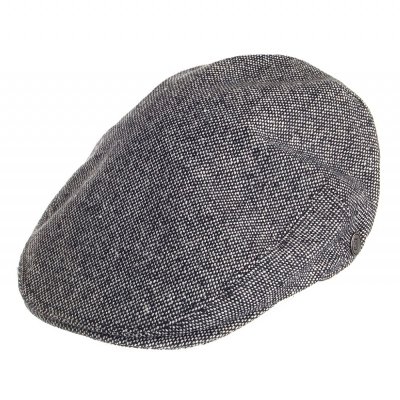Schiebermütze / Schirmmütze - Jaxon Hats Marl Tweed Flat Cap (schwarz-weiß)
