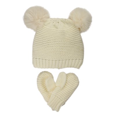 Mütze und Fäustlinge Kind - Gårda Målilla Knitted Set (weiß)
