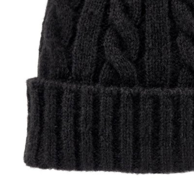 Mützen - Gårda Bad Gastein Cable Knit Wool Mix Beanie (schwarz)