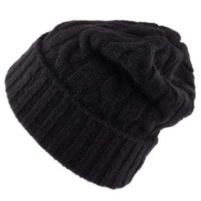 Mützen - Gårda Bad Gastein Cable Knit Wool Mix Beanie (schwarz)