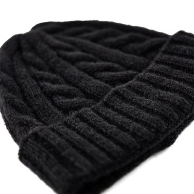 Mützen - Gårda Bad Gastein Cable Knit Wool Mix Beanie (schwarz)