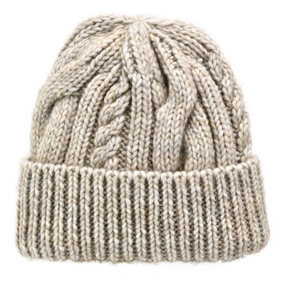 Mützen - Gårda Bormio Cable Knit Wool Mix Beanie (beige)