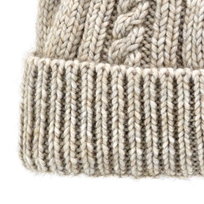 Mützen - Gårda Bormio Cable Knit Wool Mix Beanie (beige)