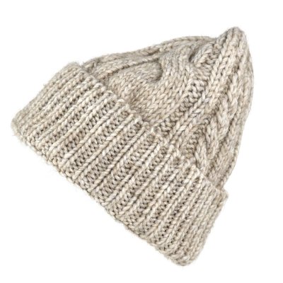 Mützen - Gårda Bormio Cable Knit Wool Mix Beanie (beige)