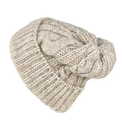 Mützen - Gårda Bormio Cable Knit Wool Mix Beanie (beige)
