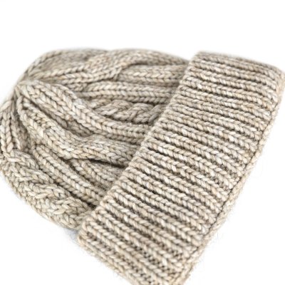 Mützen - Gårda Bormio Cable Knit Wool Mix Beanie (beige)