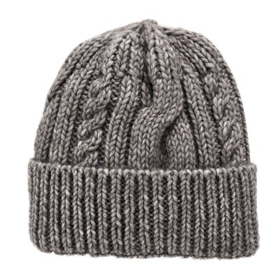 Mützen - Gårda Bormio Cable Knit Wool Mix Beanie (grau/beige)