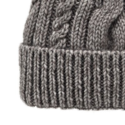 Mützen - Gårda Bormio Cable Knit Wool Mix Beanie (grau/beige)